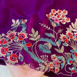 Saree_cut work_purple